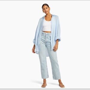 Vitamin A Playa oversized linen shirt XS